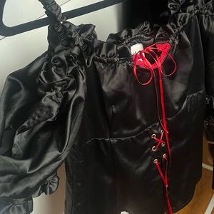 1990s goth corset tie top